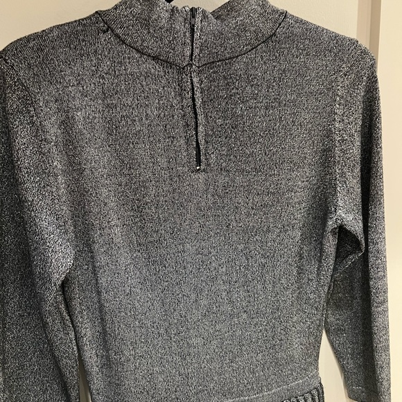 Tahari metallic fit and flare dress with pleats-like new! - Picture 7 of 8